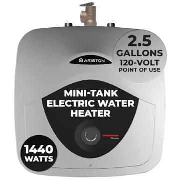 Ariston Andris Mini Tank Electric Water Heater – Heating Solution for Under Sink, RV, and Compact Spaces, Smart Boost for Versatile Heating, Simple Installation, 120-Volt, 2.5 Gallon Capacity