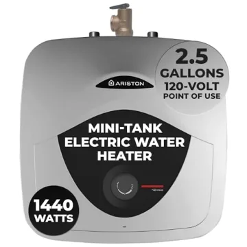 Ariston Andris Mini Tank Electric Water Heater – Heating Solution for Under Sink, RV, and Compact Spaces, Smart Boost for Versatile Heating, Simple Installation, 120-Volt, 2.5 Gallon Capacity