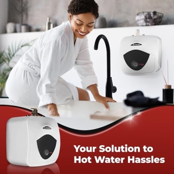 Ariston Andris Mini Tank Electric Water Heater – Heating Solution for Under Sink, RV, and Compact Spaces, Smart Boost for Versatile Heating, Simple Installation, 120-Volt, 2.5 Gallon Capacity