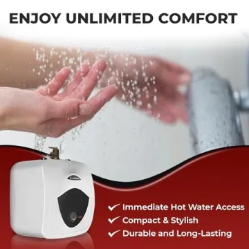 Ariston Andris Mini Tank Electric Water Heater – Heating Solution for Under Sink, RV, and Compact Spaces, Smart Boost for Versatile Heating, Simple Installation, 120-Volt, 2.5 Gallon Capacity