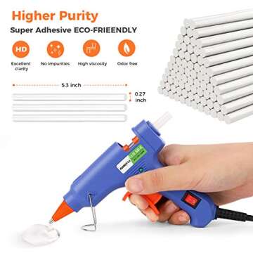 Hot Glue Gun, 20W Mini Hot Melt Glue Gun Set with 75pcs Glue Sticks and Carry Case for Packaging, DIY, Arts & Craft, Home Quick Repairs Etc