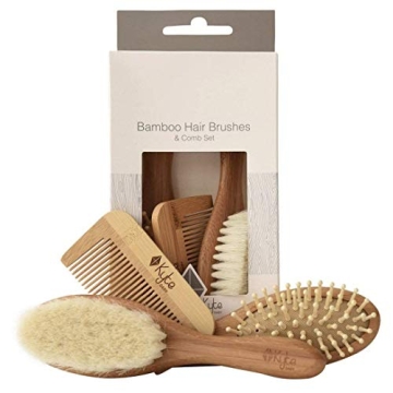 Kyte BABY Bamboo Brush Set for Gentle Baby Grooming