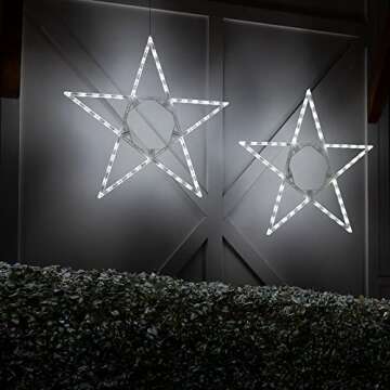 Kringle Traditions 32 Lighted Christmas Star Outdoor Star Light, Cool White LED Christmas Star Decor...