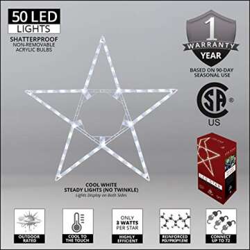 32" Cool White LED Christmas Star Decoration - Versatile Outdoor Decor