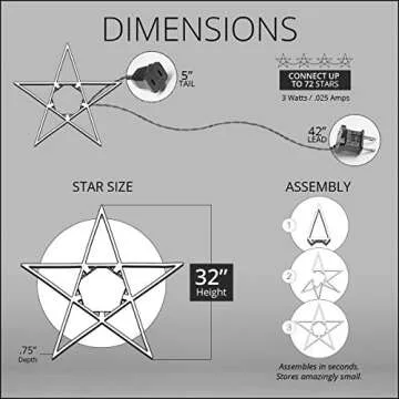 32" Cool White LED Christmas Star Decoration - Versatile Outdoor Decor