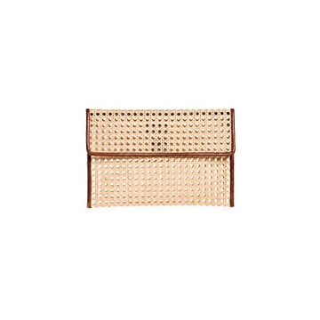 Bembien Women's Lara Clutch - Sienna Rattan with Tan Leather Trim, One Size