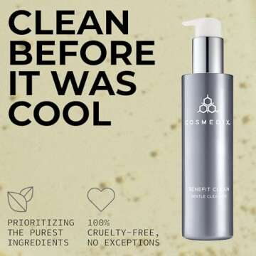 COSMEDIX Hydrating Face Wash for Women & Men, Benefit Clean Gentle Cleanser Gel - Moisturizing Face Cleanser & Pore Minimizer For All Skin Types - Facial Cleanser Makeup Remover for Glowing Skin