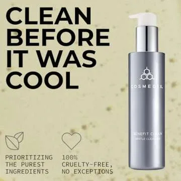 COSMEDIX Hydrating Face Wash for Women & Men, Benefit Clean Gentle Cleanser Gel - Moisturizing Face Cleanser & Pore Minimizer For All Skin Types - Facial Cleanser Makeup Remover for Glowing Skin