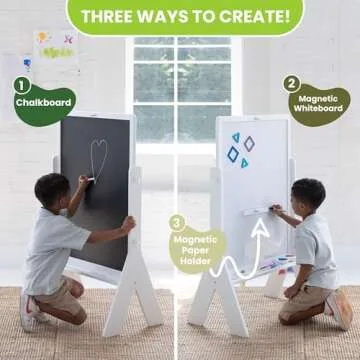 Kids Art Easel with Adjustable Height and Dual Sides