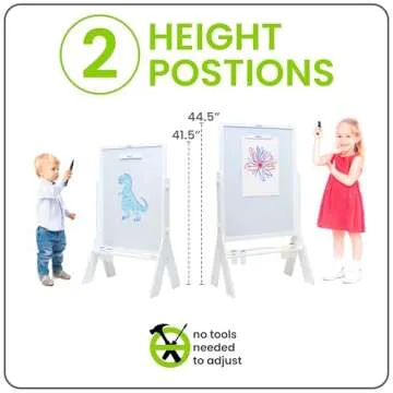 Kids Art Easel with Adjustable Height and Dual Sides