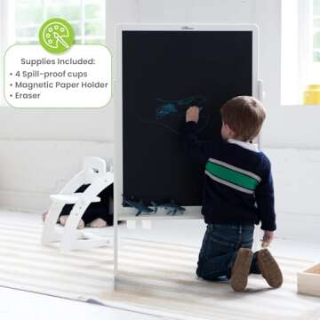 Kids Art Easel with Adjustable Height and Dual Sides