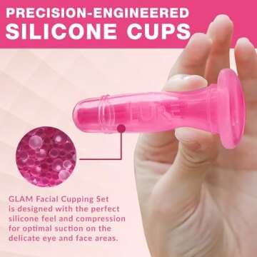 Glam Facial Face Cupping Set - Cupping Therapy Sets Massage Kit with Silicone Cleansing Brush for In...