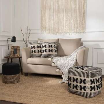 REDEARTH Handmade Boho Throw Pillow Covers - Bohemian Chic Farmhouse Style - Accent Woven Indoor and...