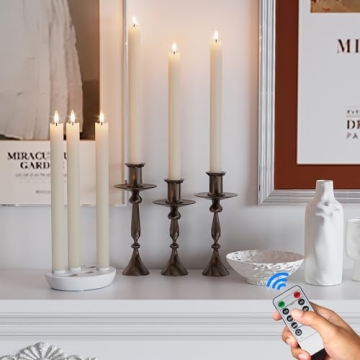 Rechargeable Flameless Taper Candles with Remote & Timer