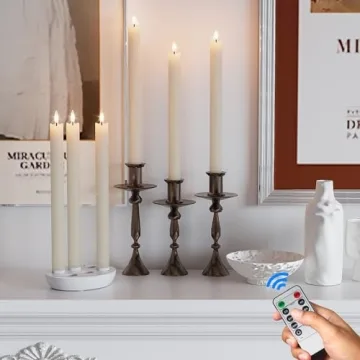 Rechargeable Flameless Taper Candles with Remote & Timer