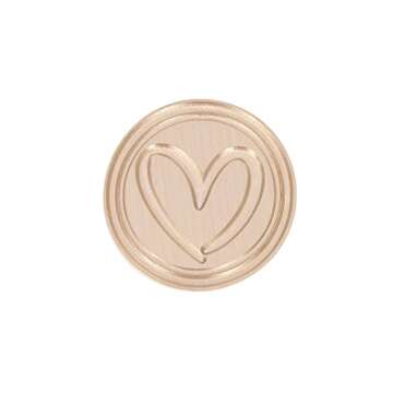 Yoption Sweet Heart Wax Seal Stamp, Vintage Brass Head Wooden Hilt Sealing Wax Stamp for Wedding Christmas Party Invitations Envelopes Gift Wrapping