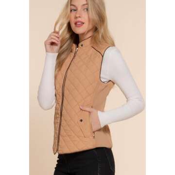 NE PEOPLE Womens Lightweight Quilted Padding Zip Up Vest Gilet(S-3XL)