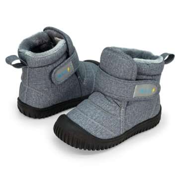 JAN & JUL Winter Snow Boots for Baby Girls And Boys in Heather Grey