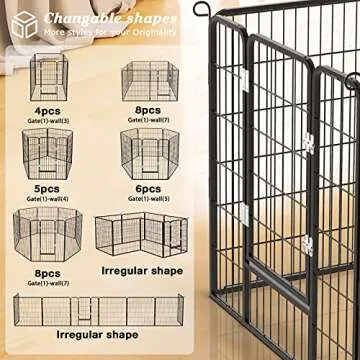 PUKAMI Dog Fence for The Yard, 8 Panels 40” Height x27.5” Length,Puppy Playpen for Small Medium Dog Portable Dog Playpen Exercise Pen for Indoor Outdoor,Pet Playpen Fence for Yard,RV,Camping
