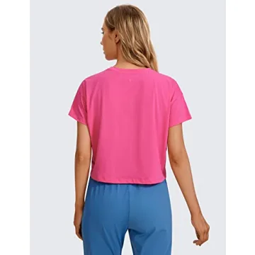 CRZ YOGA Women's Crop Workout Shirt for Active Lifestyle