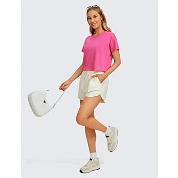 CRZ YOGA Women's Crop Workout Shirt for Active Lifestyle