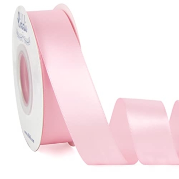 Ribbli Light Pink Satin Ribbon - 1" x Continuous 25 Yards for Bows, Gifts, Baby Showers, Floral Arra...