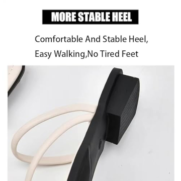 HDFDB Women's Leather Strappy Flat Metal Toe Ring Sandals Fashionable Square Open Toe Low Block Heel Slip-On Clip Toe Slide Sandals Casual Summer Beach Slipper (Brown,4.5)