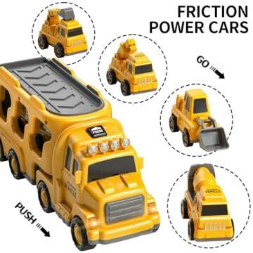 TEMI Construction Truck Toys for Kids Age 3-6