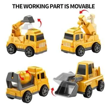 TEMI Construction Truck Toys for Kids Age 3-6