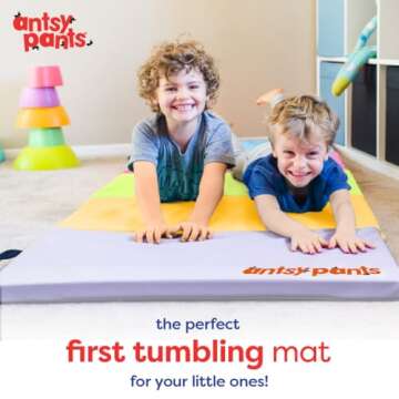 Antsy Pants Tumbling Mat – Gymnastics Mat, Easy to Clean Gym Mat, Sturdy, Foldable Tumbling Mat fo...