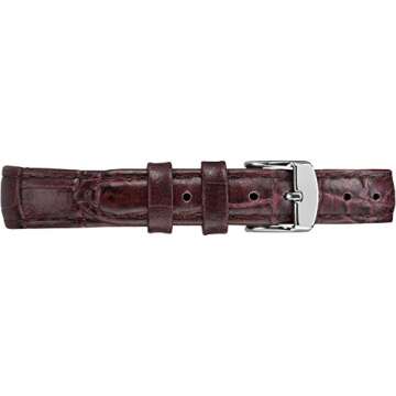 Timex Women's Easy Reader 30mm Watch – Silver-Tone Case Cream Dial with Brown Croco Leather Strap