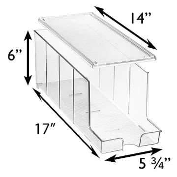 ClearSpace Soda Can Organizer & Soda Can Dispenser for Refrigerator - Fridge Organizer & Stackable Drink Organizer for Fridge, Can Organizer for Refrigerator - Holds 12 Cans Each, BPA Free - 2 Pack