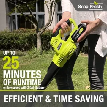 SnapFresh Cordless Leaf Blower Lightweight 2-Speed Tool