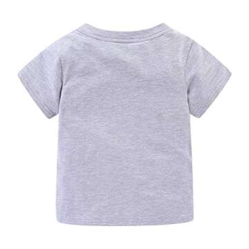 LittleSpring Toddler Boy Outfits Shorts Set for Boys Summer Clothes 3T Beach Outfits Cartoon Car Pattern Navy Cotton Tshirts Plaid Shorts Casual