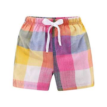 LittleSpring Toddler Boy Outfits Shorts Set for Boys Summer Clothes 3T Beach Outfits Cartoon Car Pattern Navy Cotton Tshirts Plaid Shorts Casual