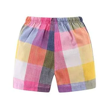 LittleSpring Toddler Boy Outfits Shorts Set for Boys Summer Clothes 3T Beach Outfits Cartoon Car Pattern Navy Cotton Tshirts Plaid Shorts Casual