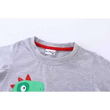 LittleSpring Toddler Boy Outfits Shorts Set for Boys Summer Clothes 3T Beach Outfits Cartoon Car Pattern Navy Cotton Tshirts Plaid Shorts Casual