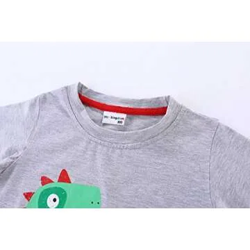 LittleSpring Toddler Boy Outfits Shorts Set for Boys Summer Clothes 3T Beach Outfits Cartoon Car Pattern Navy Cotton Tshirts Plaid Shorts Casual