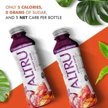 ALTRU Tropical Fruit Flavored Water with Patented Antioxidant & Electrolyte Blend with Glutathione, 12 pack (16 oz bottles), Keto, Zero Sugar (Variety Pack)