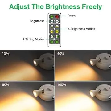 Olafus Spot Lights Indoor 4 Pack, Wireless Spotlight Battery Operated, Dimmable LED Accent Light Remote Control, 2700K Warm White Small Uplight Focus Light for Display Painting Picture Artwork Closet