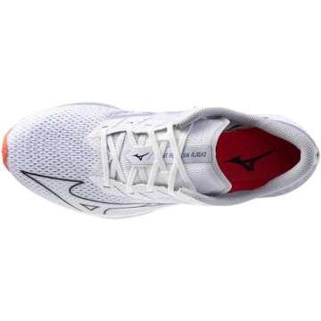 Mizuno Mens Wave Rebellion Flash 2 Running Shoe, White/Black, 10.5