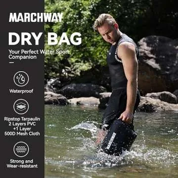 MARCHWAY Floating Waterproof Dry Bag Backpack 5L/10L/20L/30L/40L, Roll Top Sack Keeps Gear Dry for K...