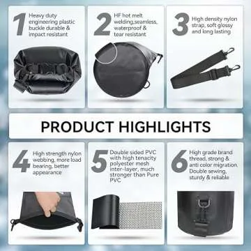 MARCHWAY Floating Waterproof Dry Bag Backpack 5L/10L/20L/30L/40L, Roll Top Sack Keeps Gear Dry for Kayaking, Rafting, Boating, Swimming, Camping, Hiking, Beach, Fishing (Black, 40L)