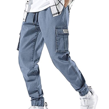XYXIONGMAO Streetwear Hip Hop Cargo Joggers for Men - Stylish and Comfortable Denim Overalls