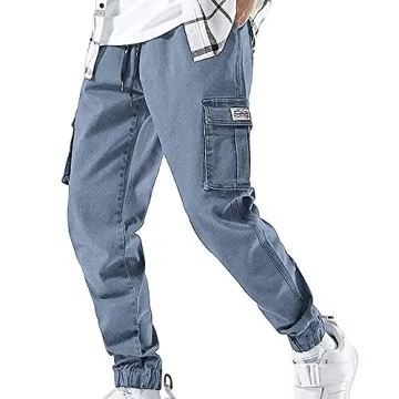 XYXIONGMAO Streetwear Hip Hop Cargo Joggers for Men - Stylish and Comfortable Denim Overalls