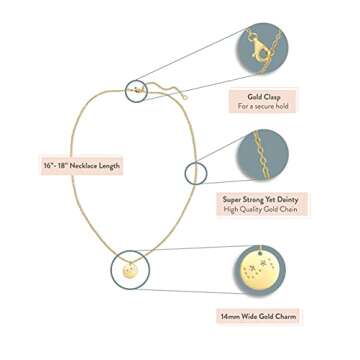 Lucky Feather Scorpio Zodiac Sign Constellation Pendant Necklace for Women, 14K Gold-Dipped with Adjustable 16” – 18” Chain