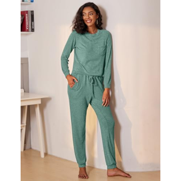 Ekouaer Women’s Pajama Set - Soft Stylish Lounge Set