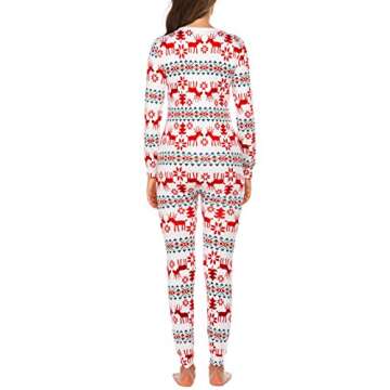 HOTOUCH Womens Holiday Onesie Long Sleeve Onesie Union Suit Thermal Underwear Set Sleepwear Pajama Jumpsuit Union (S, Christimas)