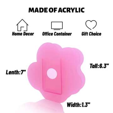 BLOFLO Pink Cloud Shaped Acrylic Flower Vase, Acrylic Vases for Flowers, Modern Clear Acrylic Vase, ...