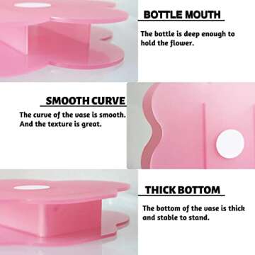 BLOFLO Pink Cloud Shaped Acrylic Flower Vase, Acrylic Vases for Flowers, Modern Clear Acrylic Vase, Contemporary Decor for Home Office Wedding